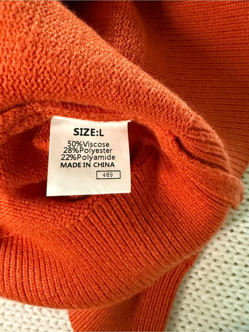 Orange 'Boo' Sweater size Large - Picture 3 of 5
